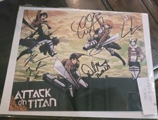 Attack on Titan autograph Petra, Eren, Levi, Annie And Berthold Mike McFarland  picture