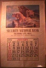 R.ATKINSON FOX PRINT - TWO LIONS - IN THE ENEMYS COUNTRY -JUMBO CALENDAR 40 X 27 picture