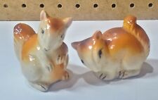 Squirrel Salt And Pepper Shakers Made in Japan Cork Stoppers Vintage picture