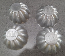 Set Of 4 Vintage 70’s Aluminum JELL-O Individual Fluted Jello Molds  picture