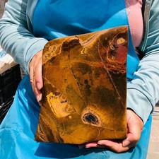 9.54LB Large Natural Tiger's-Eye Rough Raw Stone Rock Specimen Madagascar Heals picture
