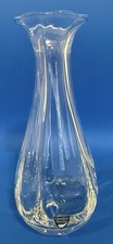 Vintage Orrefors Sweden Crystal Vase Flared Wavy Top 7” Classic Elegance picture