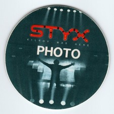 Styx Kilroy Was Here Backstage Pass Original 1984 Rock Concert Roboto Blue/Green picture