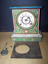 Antique F Kroeber Cast Iron Mantle Clock selling as is for parts or repair picture