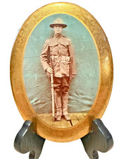 WW1 1900's Stunning Soldier Portrait In Celluloid United States Military picture