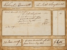 1829 New Hartford Stolen Hemlock Shingles Account Robert Bennett Gaylord & Co picture