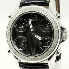 Ice Link Marco Polo 4 Time Zone Watch Black Quartz 61.5mm Men's 80s Authentic picture