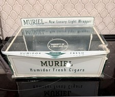 Muriel Glass Humidor Aztec Clay Moistener HAVANA P Lorillard Cigar Box Display picture