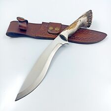 Stag Horn Kukri Knife , Khukuri Gurkha, Machete Knife with Case, Full Tang Knife picture
