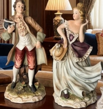 VTG Hand-Painted Porcelain Lefton Colonial Figurines