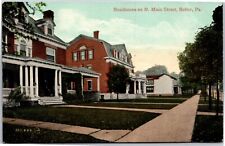 Butler PA Homes on N. Main St c. 1910 Vintage Pennsylvania Postcard picture