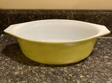 Vintage Pyrex Verde Avocado Green 1.5 Quart Oval Baking Dish. Great Condition picture