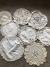 VTG 8 pc. Lot Vintage Madeira Style & Others Embroidered & Cutwork Linen Doilies picture