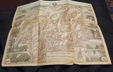 Vintage 1937 White Mountains of New Hampshire Map National Geographic Society picture