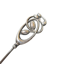 Antique Hatpin Charles Horner Silver Stylized Flowers picture