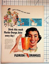 Vintage 1950s Florida Orange Juice Magazine Ad Original Citrus Commission picture