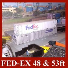 HO Gauge Fed-Ex Mutimodal Model Shipping Containers Card Kits 48ft & 53ft x 5  picture