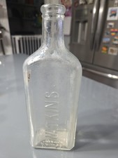 Vintage J.R. Watkins Clear Glass Medicine Bottle Embossed Apothecary 8.5 picture