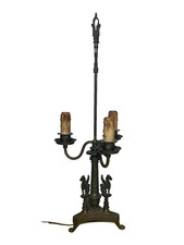 Vintage Classical Metal Griffin Lamp - Triad Motif, Candelabra, RARE, Working picture
