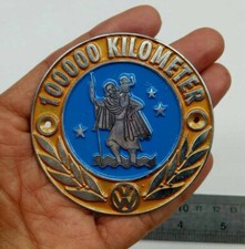 Vintage Automobile V W 100 000km Badge Emblem Bus Mi cro ST Chris tophorus LG335 picture