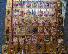 55 pc World Football Stars Player Card Set Gold Foil edition Collectable Cards picture