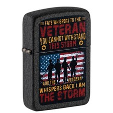 Zippo I am the Storm Design Veteran Day Black Crackle Color Image 47274 picture