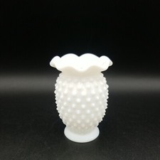 White Glass Hobnail Milk Glass Small 3.5