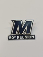Monmouth University 50th Reunion Lapel Pin Long Branch New Jersey Go Hawks picture