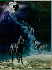 VTG The Legend Leanin' Tree INSPIRING Greeting Card +Env Horse Moon Kim McElroy picture