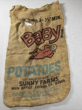 Vintage Burlap Baby Potatoe Sack Sunny Farms California Wall Art (50lb) picture