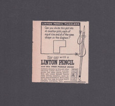 1957 Print Ad Linton Pencil Lewisburg TN Tennessee Puzzlers Puzzle Book Offer picture