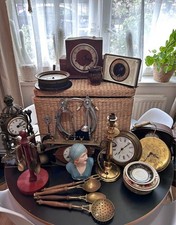 Huge Vintage & Antique Job Lot Collection - Art Deco Bust, Clocks, Brass & Decor picture