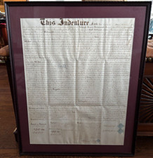 Antique 1848 Indenture Contract Philadelphia USA William Amer & Henry Burkhardt picture