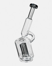 Clear Glass Water Pipe Bubbler w/ Black Mouthpiece & Bowl Top,    Peak - pro picture