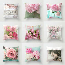 Painting Flowers Polyester Sofa Pillow Case Home Decor Waist Cushion Cover picture