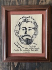 Vintage Tennessee Mint Joe Castillo Jesus Cultured Marble Psalm 105:4 Framed picture