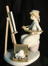 LLADRO  Rare  STILL LIFE - ARTIST GIRL with Paintbrush picture