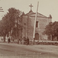 c1915 Mission San Gabriel Arcángel Church Amateur - OOAK Travel Stereoview picture