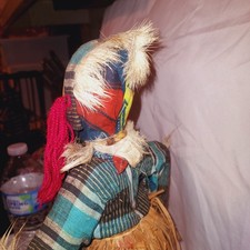 AFRICAN medicine man mask figure statue Vintage tribal art doll folk 17” picture