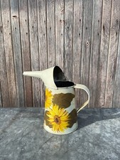 NICE VINTAGE HAND PAINTED TOLEWARE FLOWERS METAL FUNNEL picture