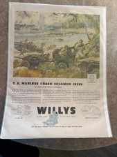 Willys Jan 1943 Original Print Magazine Advertisement Fighting Jeep 10x13 - WWII picture