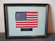 NASA APOLLO SKYLAB FLOWN AMERICAN FLAG -FRAMED RECOGNITION AWARD 1973-1974 -READ picture