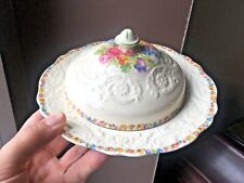 1930's Adam Antique By Steubenville Floral Design Butter Dish with Lid picture