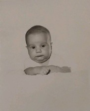 Vintage Black and White Baby Photo Portrait Original Snapshot Antique Photograph picture