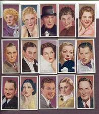 1936 CARRERAS LTD. FILM STARS 15 DIFFERENT TOBACCO CARD LOT picture