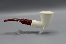 Smooth Rhodesian Pipe By Tekin-new-block Meerschaum Handmade W Case#1054 picture