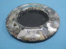 Vintage Lucite Ashtray with Embedded Agate Shell and Goldstone Catchall picture