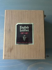 Vintage English Leather Gift Set Wood Box After Shave Soap On A Rope MEM Co NOS picture