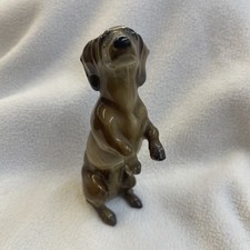 VINTAGE Lorenz Hutschenreuther  Figurine Standing Begging Dachshund Dog  5 1/4