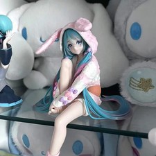 HOT 15cm Hatsune Miku Rabbit Ear Pajamas Noodle Stopper Anime Action Figure Gift picture